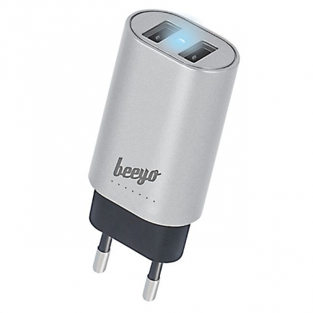 Incarcator Universal 3.4A cu 2 Porturi USB (Argintiu) Beeyo