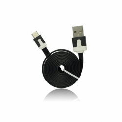 Cablu Date & Incarcare MicroUSB Plat - 1 Metru (Negru)