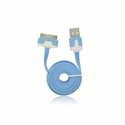 Cablu Date & Incarcare APPLE iPhone 4 (30 Pini) Plat - 1 Metru (Albastru)