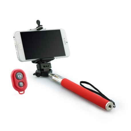 Selfie Stick Universal cu Bluetooth (Rosu) Blun
