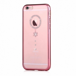 Husa APPLE iPhone 6/6S - Comma Crystal Camelia (Roz-Auriu)