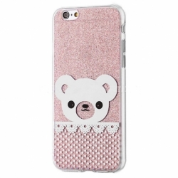 Husa APPLE iPhone 6/6S - Fashion (Shinny Bear Roz)