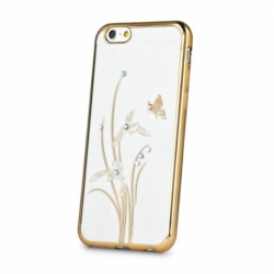 Husa APPLE iPhone 6/6S -  Beeyo Butterfly (Auriu)