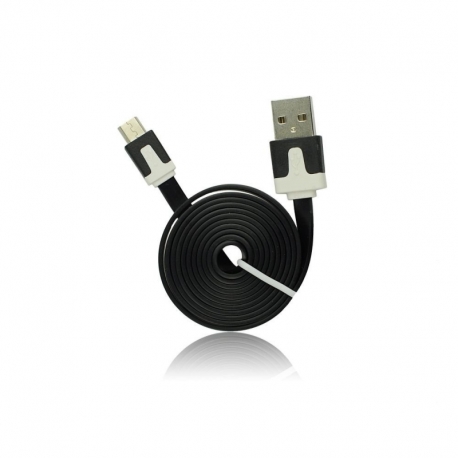 Cablu Date & Incarcare Plat MicroUSB - 2 Metri (Negru)