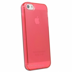 Husa APPLE iPhone 4/4S - Ultra Slim (Rosu Transparent)