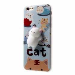 Husa APPLE iPhone 5/5S/SE - 4D Squishy (Cats in Heaven)