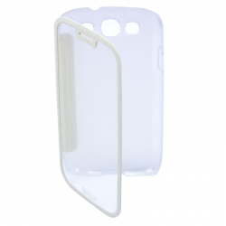 Husa SAMSUNG Galaxy S3 - Flip Cover Clear (Transparent&Alb)