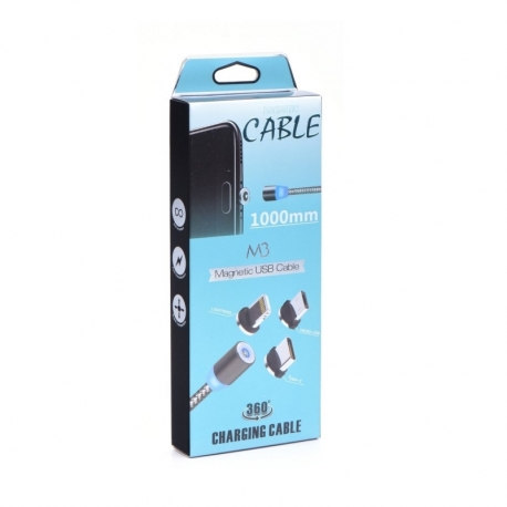 Cablu Magnetic 3in1 (MicroUSB, Lightning si Tip C) Fast Charging