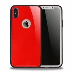 Husa APPLE iPhone X - Glass (Rosu)
