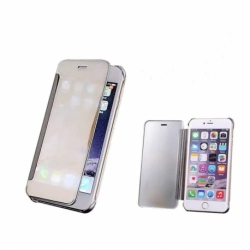 Husa APPLE iPhone 6/6S - Flip Wallet Clear (Argintiu)