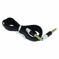 Cablu Plat Jack - Jack 3.5mm AUX (Negru)
