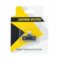 Splitter Lightning - Incarcare si Audio (Negru)