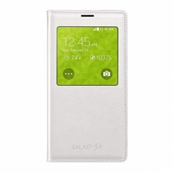 Husa Originala SAMSUNG Galaxy S5 - S-View Cover (Alb)