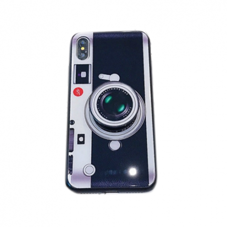 Husa SAMSUNG Galaxy J6 2018 - Fashion Camera (Gri/Negru)