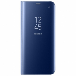 Husa SAMSUNG Galaxy J4 Plus 2018 - Flip Wallet Clear (Bleumarin) Blister