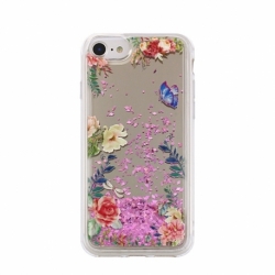Husa APPLE iPhone 6\6S - Sclipici Lichid (Mirror Flower 2)