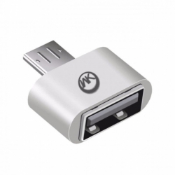 Adaptor OTG USB - MicroUSB (Argintiu) WK Design