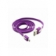 Cablu Date & Incarcare MicroUSB Plat - 3 Metri (Violet)