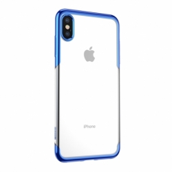 Husa APPLE iPhone X / XS  - Plating Soft (Albastru)