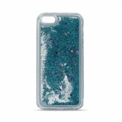 Husa APPLE iPhone 4/4S - Glitter Lichid (Albastru)