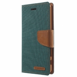Husa APPLE iPhone 5/5S/SE - Canvas Diary (Verde Inchis)