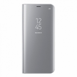 Husa SAMSUNG Galaxy S10 - Flip Wallet Clear (Argintiu) Blister