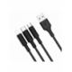 Cablu Date & Incarcare 3in1 - MicroUSB / Lightning / Tip C (Negru) HOCO X25