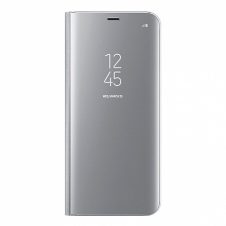 Husa SAMSUNG Galaxy A40 - Flip Wallet Clear (Argintiu)