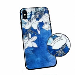 Husa APPLE iPhone 7 \ 8 - Flowers 3D (Albastru)