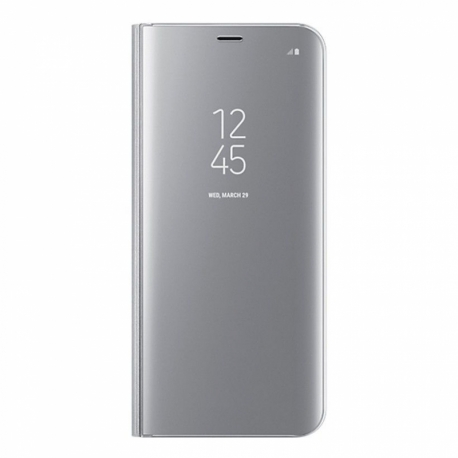 Husa SAMSUNG Galaxy S9 - Flip Wallet Clear (Argintiu) Blister