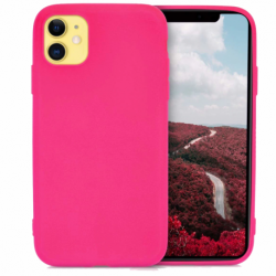 Husa APPLE iPhone 11 - Silicone Cover (Roz Neon) Blister