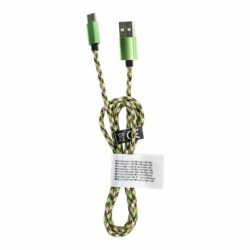 Cablu Date & Incarcare Textil Tip C 2.0 (Verde) C248 1m