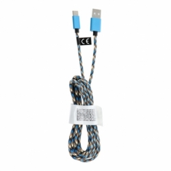Cablu Date & Incarcare Textil Tip C 2.0 (Albastru) C248 2m