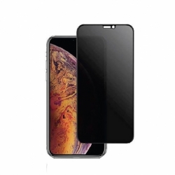 Folie de Sticla 5D Privacy APPLE iPhone X \ XS (Negru) Full Glue