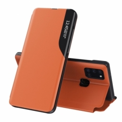 Husa XIAOMI Redmi Note 8 Pro - Leather View Case (Portocaliu)