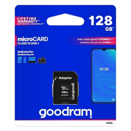 Card MicroSD 128GB + Adaptor (Clasa 10) GoodRam