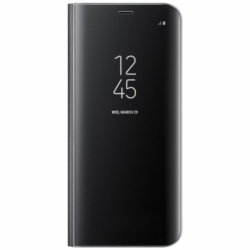 Husa SAMSUNG Galaxy A12s - Flip Wallet Clear (Negru) Blister
