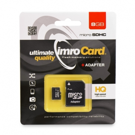 Card MicroSD 8GB + Adaptor Clasa 4 IMRO