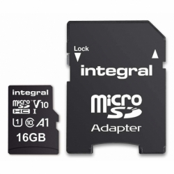 Card MicroSD 16GB + Adaptor Clasa 10 Integral