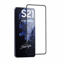Folie de Sticla 5D Full Glue SAMSUNG Galaxy S21 (Negru) Case Friendly Blue Star