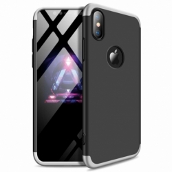Husa APPLE iPhone XS Max - GKK 360 Full Cover (Negru/Argintiu)