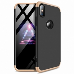 Husa APPLE iPhone XS Max - GKK 360 Full Cover (Negru/Auriu)