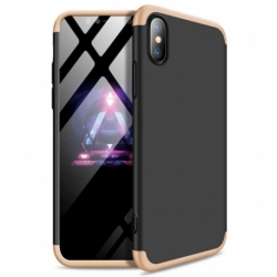 Husa APPLE iPhone XR - GKK 360 Full Cover (Negru/Auriu)