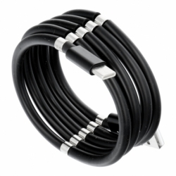 Cablu Date & Incarcare Magnetic Tip C 2.4A (Negru) 1 Metru C686