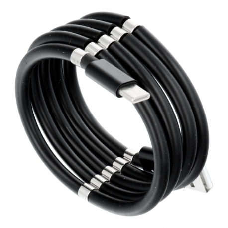 Cablu Date & Incarcare Magnetic Tip C 2.4A (Negru) 1 Metru C686